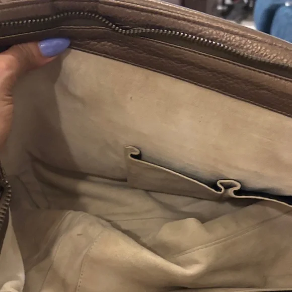 Gucci Dark Brown Pebbled Leather Satchel with Gold Double G Emblem - Picture 3 of 4